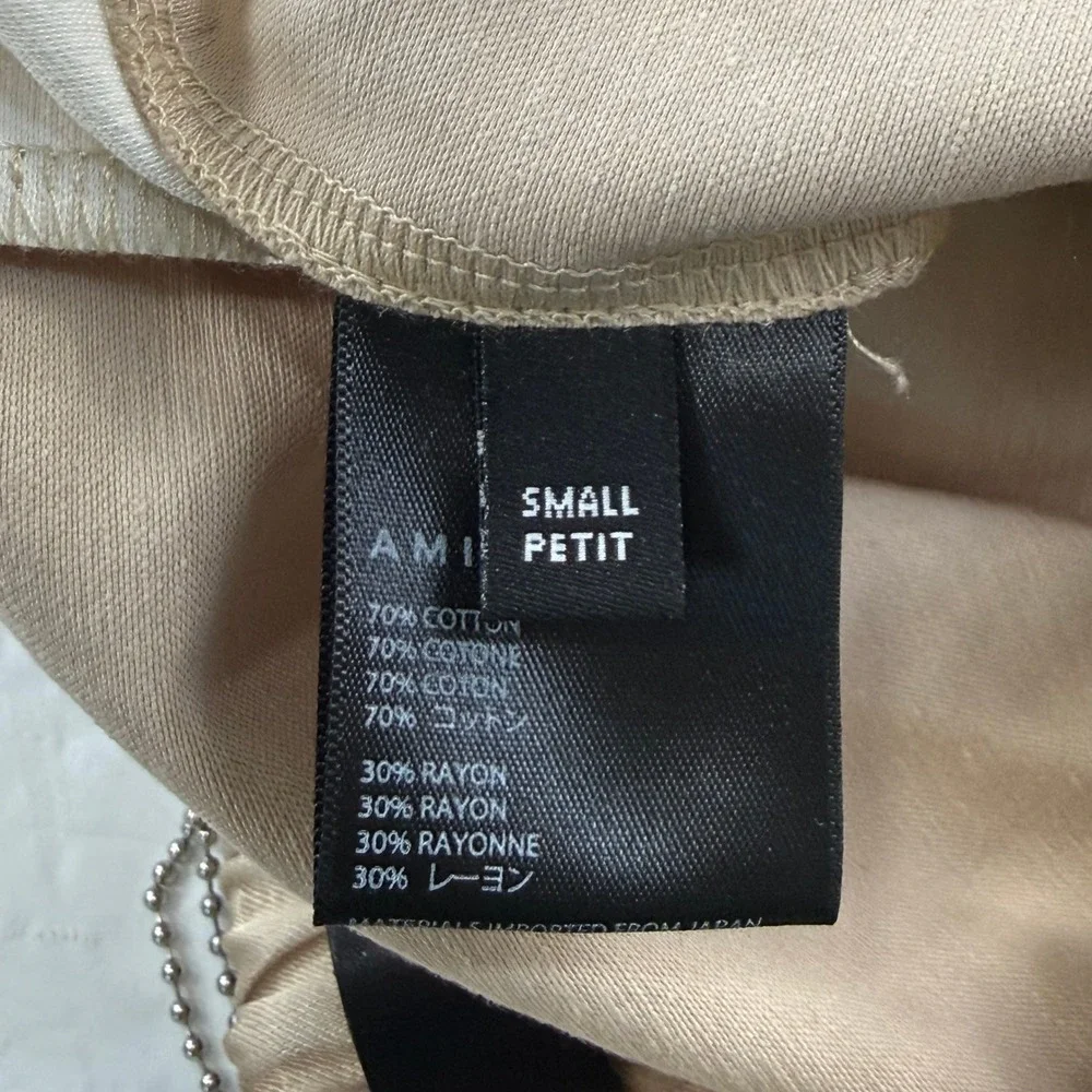 Amiri Satin Track Pants Gold Champagne White Stripe MA Logo Small NEW